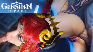 Keleti táncosnő nilou seggét keményen megdugja a dákója – genshin impact cosplay