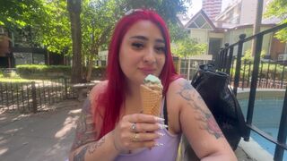 Vörös argentin lány imádja a fagylaltot, végül a farkamat cidázza